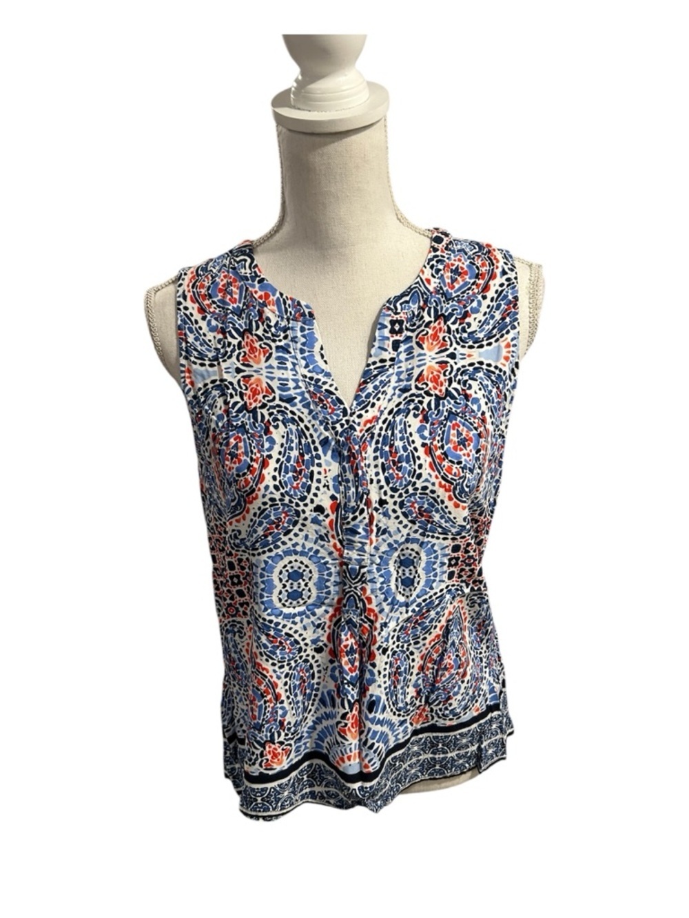 {crown & ivy} Blue Medallion Print Blouse